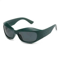 Curved Sports Sunglasses – Retro Y2K Steampunk Style - Lifestyle Travel Trading