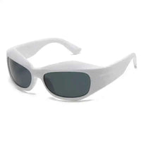 Curved Sports Sunglasses – Retro Y2K Steampunk Style - Lifestyle Travel Trading