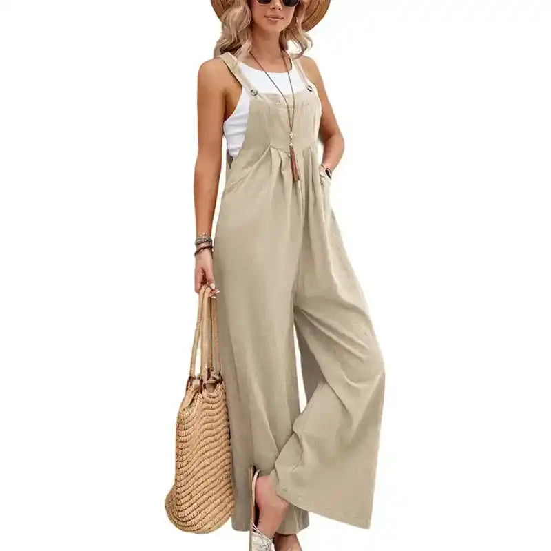 Women Loose Fit Overalls | Wide-Leg Baggy Bib Jumpsuit Dropified