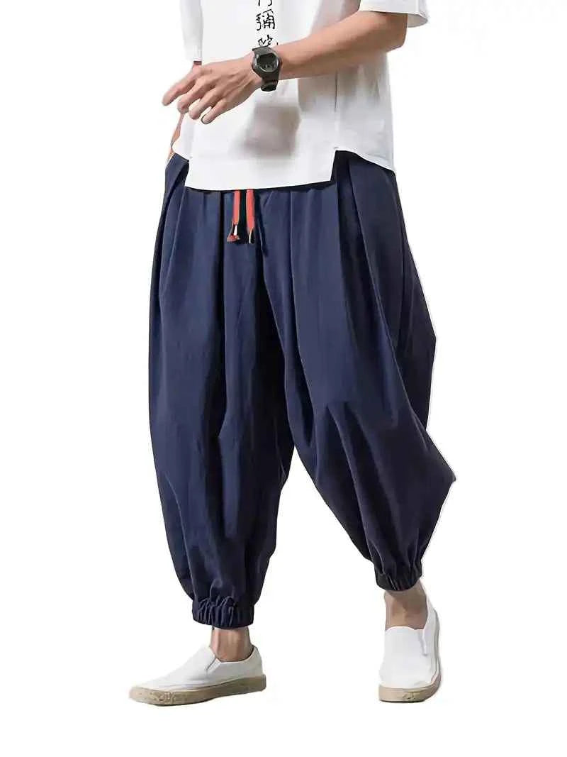 Men Loose Harem Pants | Chinese Linen Casual Trousers