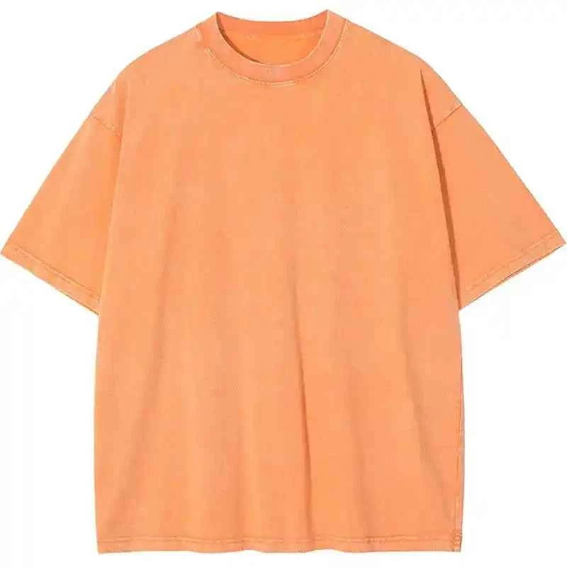 Short Sleeved T-shirt | 100% Cotton Vintage Washed Loose Fit