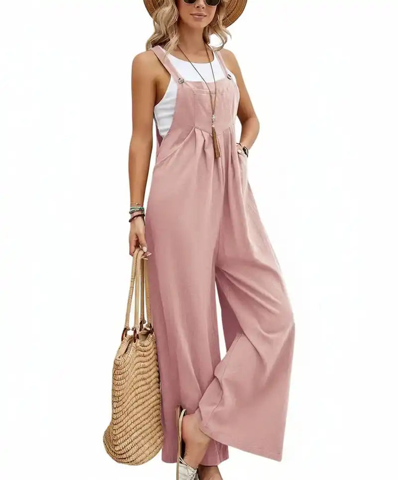 Women Loose Fit Overalls | Wide-Leg Baggy Bib Jumpsuit Dropified