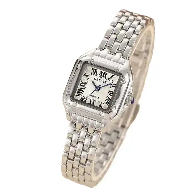 New Women's Fashion Square Watches Gold Alloy Strap Luxury Ladies Quartz Wristwatches Qualities Female Roman Scale Clock Gift Lifestyle Travel Trading