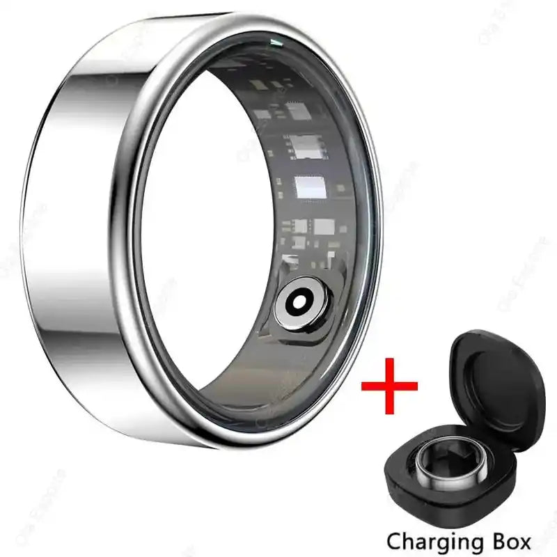2025 New Smart Ring Men Women, Heart Rate and Blood Oxygen Monitor Smartring IP68 5ATM Waterproof, Multi-sport Mode Finger Ring Lifestyle Travel Trading