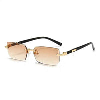 Rimless Square Sunglasses – Minimalist Fashion Shades - Lifestyle Travel Trading