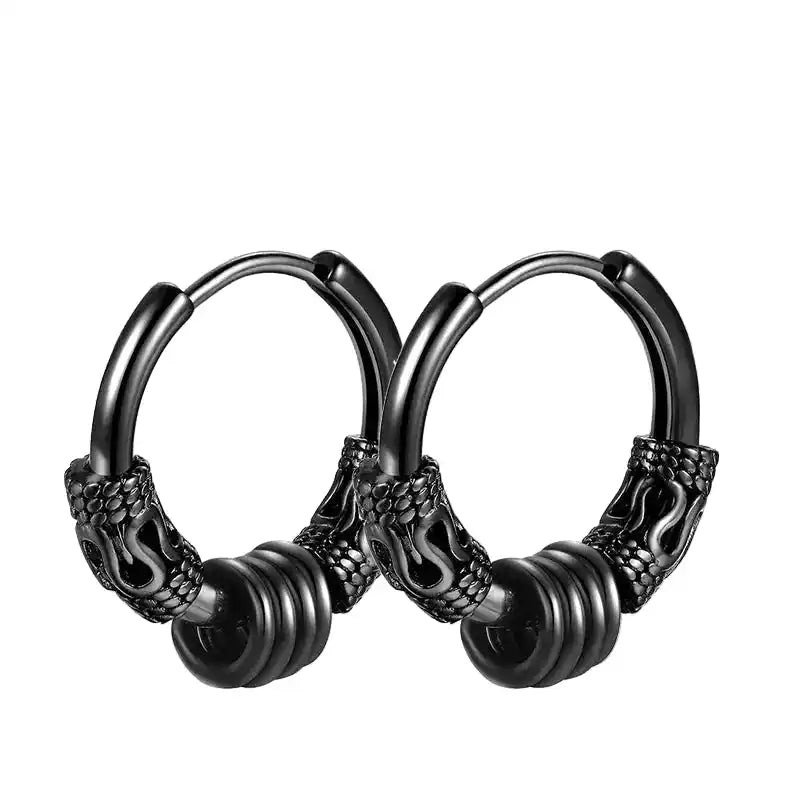 Punk Earrings | Black Stainless Steel Studs for Men and Women Dropified
