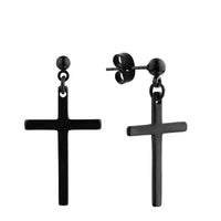 Black Stainless Steel Stud Earrings – Minimal Punk Style - Lifestyle Travel Trading