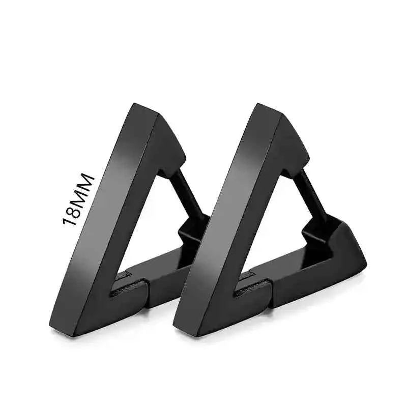 Black Stainless Steel Stud Earrings – Minimal Punk Style - Lifestyle Travel Trading