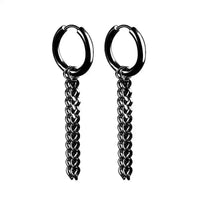 Black Stainless Steel Stud Earrings – Minimal Punk Style - Lifestyle Travel Trading