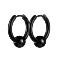 Black Stainless Steel Stud Earrings – Minimal Punk Style - Lifestyle Travel Trading