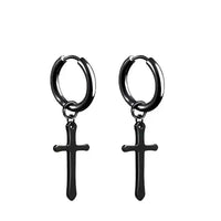 Black Stainless Steel Stud Earrings – Minimal Punk Style - Lifestyle Travel Trading