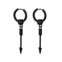 Black Stainless Steel Stud Earrings – Minimal Punk Style - Lifestyle Travel Trading