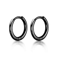 Black Stainless Steel Stud Earrings – Minimal Punk Style - Lifestyle Travel Trading