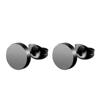 Black Stainless Steel Stud Earrings – Minimal Punk Style - Lifestyle Travel Trading