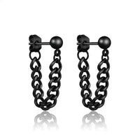 Black Stainless Steel Stud Earrings – Minimal Punk Style - Lifestyle Travel Trading