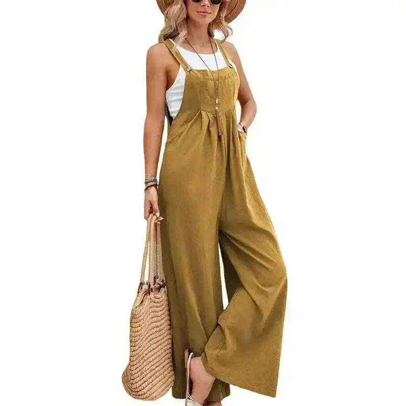 Women Loose Fit Overalls | Wide-Leg Baggy Bib Jumpsuit Dropified