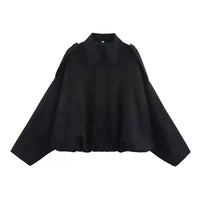 Women’s Bomber Jacket – Turn‑Down Collar Loose‑Fit Vintage Style - Lifestyle Travel Trading