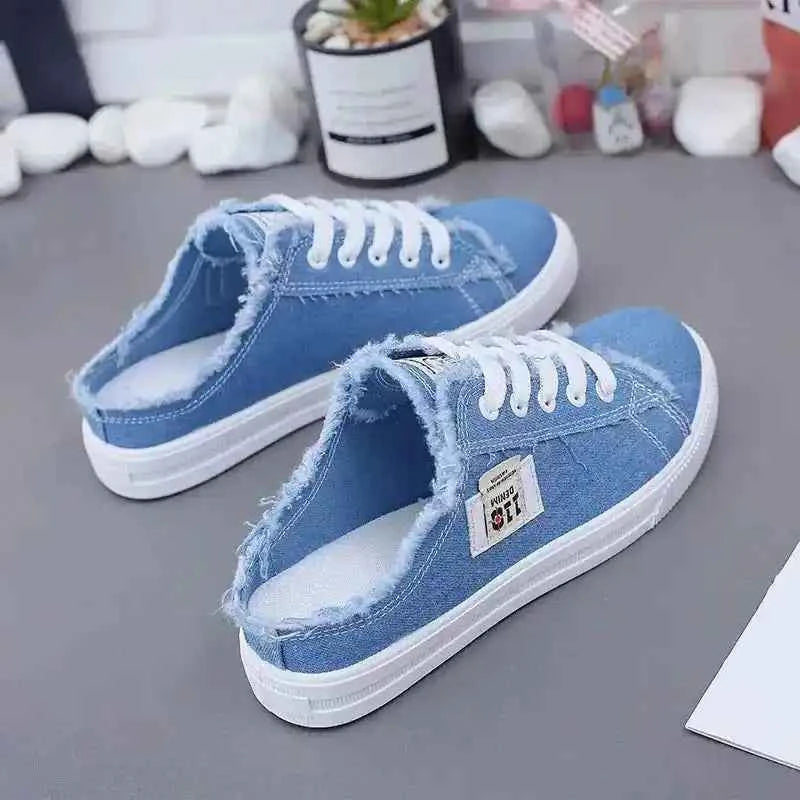Women’s Canvas Sneakers – Low‑Top Denim Lace‑Up Shoes - Lifestyle Travel Trading