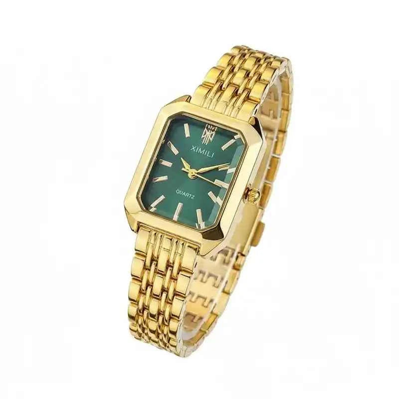 Luxury Women’s Rectangle Watch – Quartz Alloy Band Design - Lifestyle Travel Trading