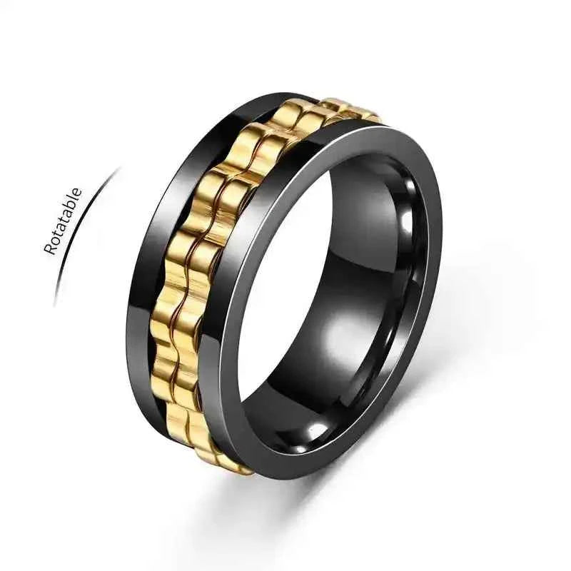 Anti-Stress Spinner Ring | Gear-Chain Rotating Band - Lifestyle Travel Trading