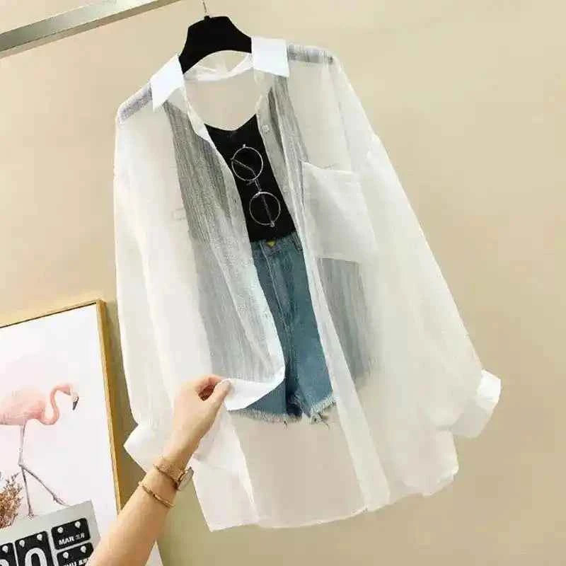 Sunscreen Shirt | Women's Sheer Chiffon Protective Cardigan