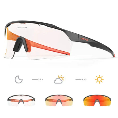 Kapvoe New Purple Red Photchromic Cycling SunGlasses MTB Bike UV400 Protection Glasses Riding Driving Running Sports Eyewear - Lifestyle Travel Trading