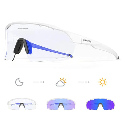 Kapvoe New Purple Red Photchromic Cycling SunGlasses MTB Bike UV400 Protection Glasses Riding Driving Running Sports Eyewear - Lifestyle Travel Trading