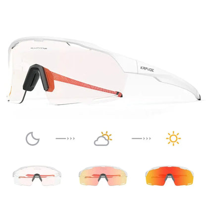 Kapvoe New Purple Red Photchromic Cycling SunGlasses MTB Bike UV400 Protection Glasses Riding Driving Running Sports Eyewear - Lifestyle Travel Trading