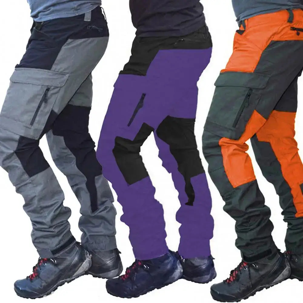 Waterproof Cargo Colour Block Pants Multi Pockets Sports Camping Fishing Outdoor - Cargo Pants