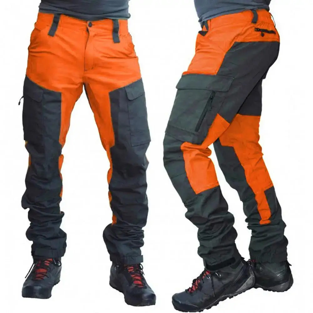 Waterproof Cargo Colour Block Pants Multi Pockets Sports Camping Fishing Outdoor - Cargo Pants