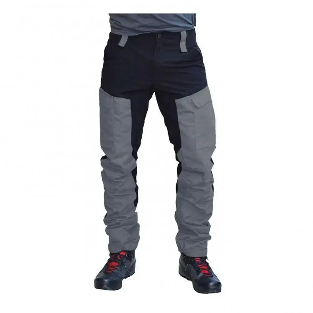 Waterproof Cargo Colour Block Pants Multi Pockets Sports Camping Fishing Outdoor - Grey / M - Cargo Pants