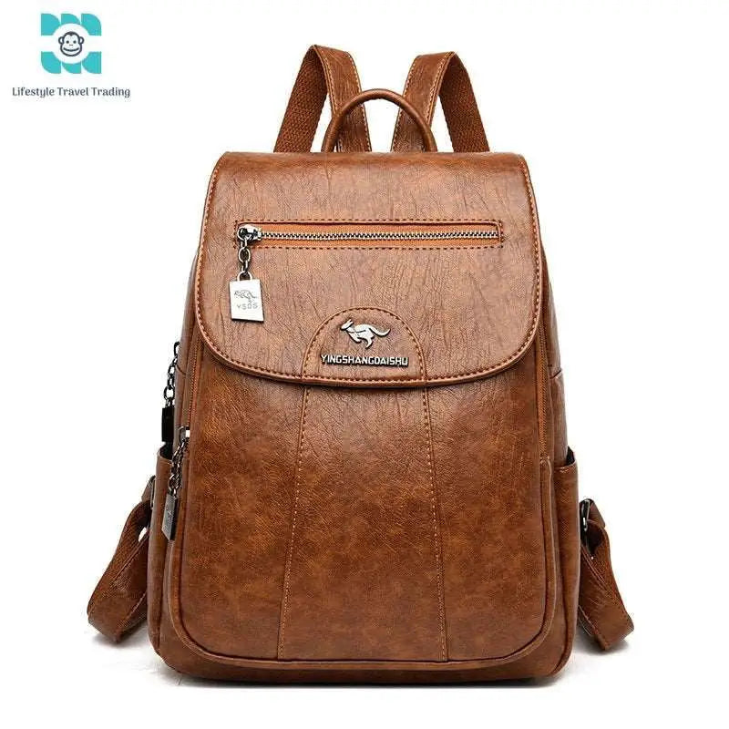 Women/Girl's Soft Leather Backpack - Lifestyle Travel Trading - 