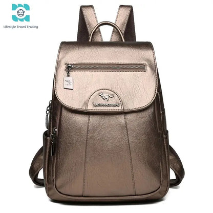 Women/Girl's Soft Leather Backpack - Lifestyle Travel Trading - 