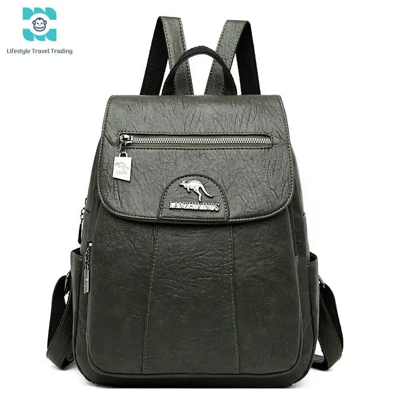 Women/Girl's Soft Leather Backpack - Lifestyle Travel Trading - 