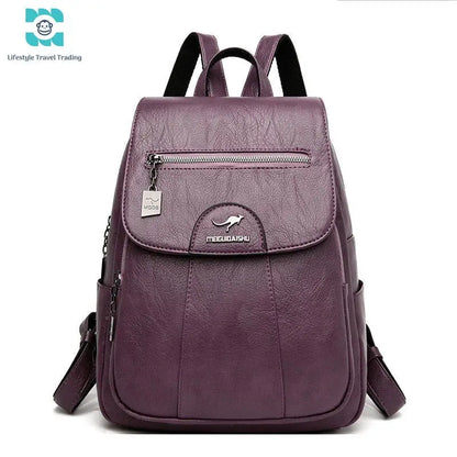 Women/Girl's Soft Leather Backpack - Lifestyle Travel Trading - 