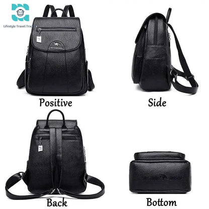 Women/Girl's Soft Leather Backpack - Lifestyle Travel Trading - 