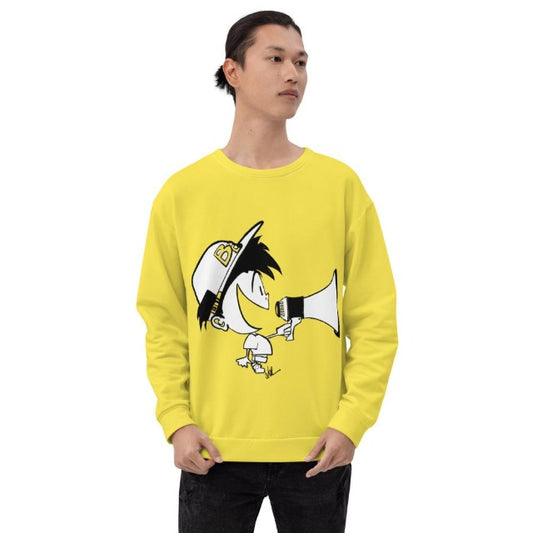 "i hear you" Bebe Yellow Unisex Sweatshirt